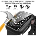 thumbnail image 5 of KOMI 2-Pack for Apple Watch Series 9/8/7/6/5/4/Series SE/SE 2 45mm All-around Screen Protector Case, Tempered Glass Screen Protector Case Ultra-thin for iWatch 45mm Protection Cover - Black, 5 of 5