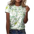 thumbnail image 2 of SMihono Hauts pour Femmes Été Chic Décontracté Hauts de Mode pour Femmes Imprimé Décontracté Coupe Ample T-Shirts Blouse Imprimé Col Rond Chemise Grande Taille T-Shirt, 2 of 5