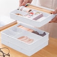 thumbnail image 4 of Stackable Desk Organizer, 4 Compartment Thickened Plastic Storage Box, Stationery Cosmetic Jewelry Small Items Organizer for Office Home Desk Drawer, 4 of 6