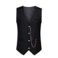 thumbnail image 3 of Qertyioot Independence Day Men Solid Fashion Retro Have Pockets Button V-neck Tanks Tops Blouse, 3 of 10