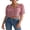 Dark Pink, variant on Gupgi Women Short Sleeve Shirts Lace Ruffles Buttons Blouses Fashion Solid Color Translucent Loose Tops
