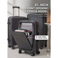 thumbnail image 3 of TRAVLR Express 3 Piece Luggage Set Front Opening 20" Carry On – Hardside Spinner Suitcase Set, Expandable 24" & 28" Checked Luggage, Recessed TSA Lock, Mute 360 Wheels, Anti-Blast Zippers-Olive Green, 3 of 6