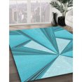 thumbnail image 3 of Ahgly Company Tapis d'Intérieur Ronds de Style Transitionnel Lavables à la Machine, Vert Turquoise Foncé, 8 Pieds Rond, 3 of 7