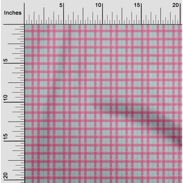 oneOone Viscose Chiffon Fabric Madras Check Printed Fabric 1 Yard 42 Inch Wide