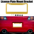 thumbnail image 2 of Unique Bargains Aluminum Alloy License Plate Frame Cover 2 Hole for Car Front Rear License Plate Holder with Screws Caps Gold Tone, 2 of 7