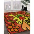 thumbnail image 3 of Ahgly Tapis Rectangulaire Lavable en Machine Intérieur Transitionnel Rouge Cramoisi, 2 Pieds x 5 Pieds, 3 of 7