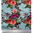thumbnail image 1 of Soimoi Rayon Fabric Geometric,Leaves & Peony Floral Print Sewing Fabric Yard 56 Inch Wide, 1 of 3