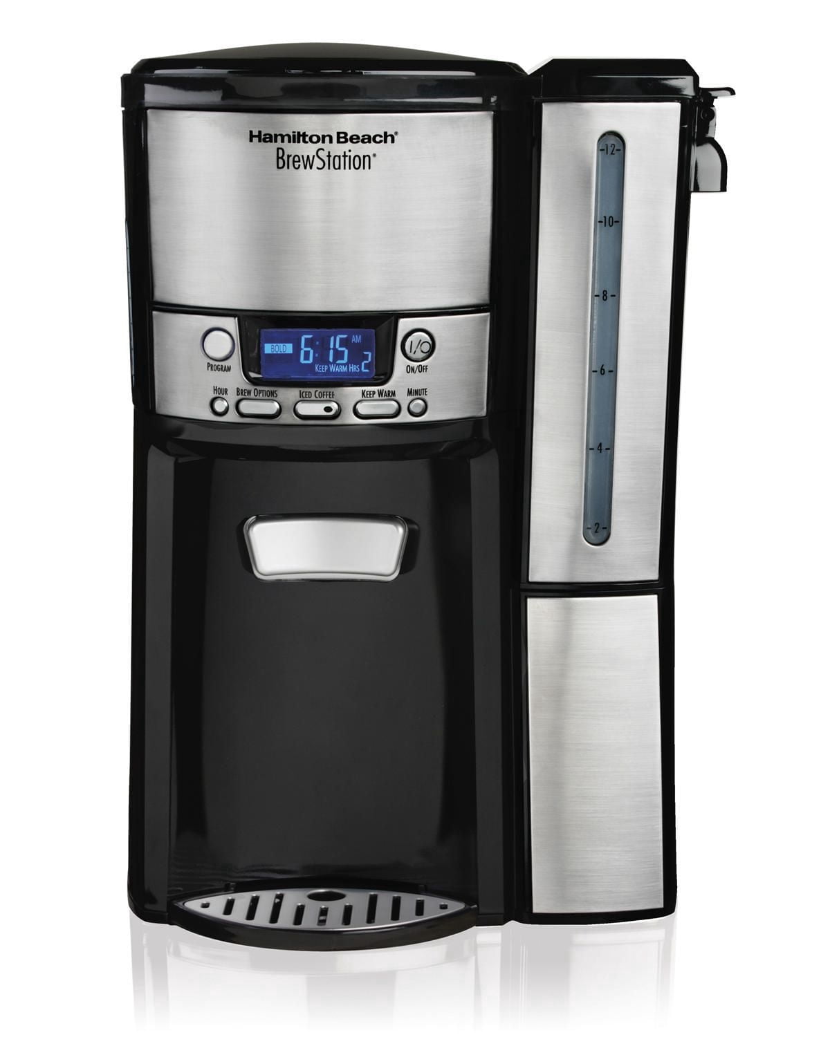 Cafetière programmable Hamilton Beach Brew Station 12 tasses, réservoir amovible, acier inoxydable, 47950