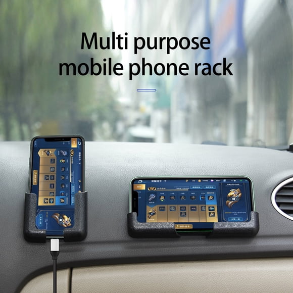 Aofa Car Phone Holder Multifunctional Adjustable Width Strong Adhesive Anti-scratch Easy Installation Auto Interior Accessories Universal Car Dashboard Mobile Phone GPS Mount Stand for Driving