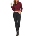 thumbnail image 2 of INSPIRE CHIC Women's Jean Jacket Frayed Button Up Washed Cropped Denim Jacket XL Burgundy, 2 of 7