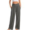 thumbnail image 1 of Yuyuzo Womens Plus Size Yoga Pants Belly Control Straight Leg Slacks Solid Color Basic Lounge Wear Trousers, 1 of 6