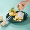thumbnail image 2 of Oleegame 2PC Tin Foil Roll Five Piece Wooden Handle Stainless Steel Cheese Set Baking Tools Cheesecake Pizza Kitchen Small Yellow, 2 of 9