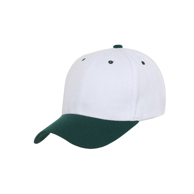 Casquette de Baseball Bicolore Ajustable, Blanc/vert