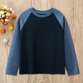 thumbnail image 2 of PMVFHDE T-Shirt Garçon Printemps et Automne T-Shirt à Manches Longues pour Enfants T-Shirt à Manches Longues Uni à Col Rond pour Hommes et Femmes Bleu,11-13 Ans, 2 of 6
