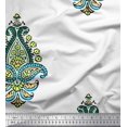 thumbnail image 1 of Soimoi Silk Fabric Floral & Paisley Block Printed Fabric 1 Yard 42 Inch Wide, 1 of 3