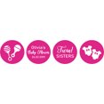 thumbnail image 2 of Darling Souvenir Candy&nbsp;Chocolate Labels Twins Sisters Custom Stickers 190 Pcs-Magenta, 2 of 2