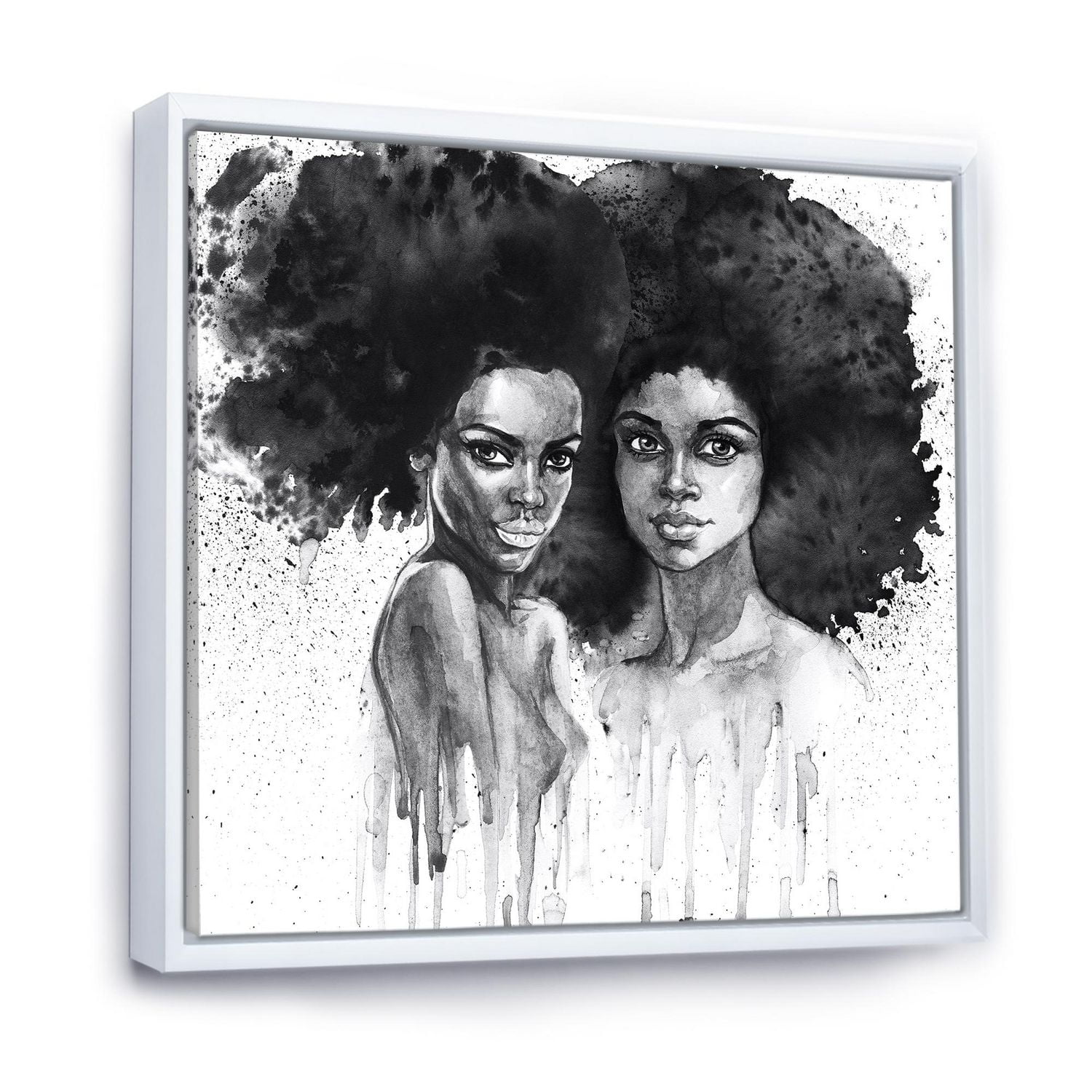 Designart Portrait de femme afro-américaine XI ART MURAL À CADRE FLOTTÉ
