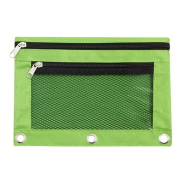 Staron Trousse à Crayons pour Classeur à 3 Anneaux, Trousse à Crayons pour Classeur Verte, Trousse à Crayons à Fenêtre Transparente pour Classeur, Grands Sacs à Crayons à 3 Anneaux avec Fermeture Éclair
