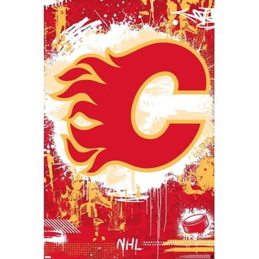 NHL Calgary Flames - Maximalist Logo 23 Wall Poster, 22.375" x 34"