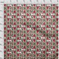 thumbnail image 3 of oneOone Silk Tabby Fabric Leaves & Floral Block Print Fabric By Yard 42 Inch Wide, 3 of 4
