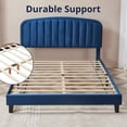 thumbnail image 5 of Intexca Full Size Velvet Bed Frame, Adjustable Headboard, Wood Slats (Blue), 5 of 5