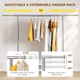 thumbnail image 4 of Exenoray Adjustable Single Rod Clothing Rack with Bottom Shelf, 220 lbs Capacity Rolling Garment Organizer, 4 of 7