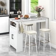 thumbnail image 2 of Gymax 47'' Long Counter Height Table Bar Table Faux Marble Pub Table w/ Cabinet, 2 of 10