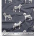 thumbnail image 1 of Soimoi Rayon Fabric Horse Block Printed Craft Fabric by The Yard 42 Inch Wide, 1 of 3