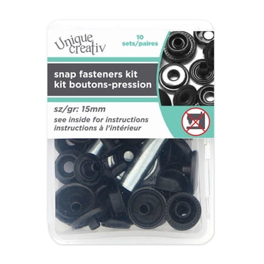 UNIQUE CREATIV 15 mm (0.59 in) Black Snap Fastener Kit