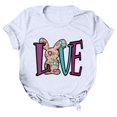 thumbnail image 2 of EGNMCR Easter T-Shirts à Imprimé pour Femmes T-Shirts Graphiques pour Femmes T-Shirts pour Femmes T-shirt Décontracté Ample à Col Rond à Manches Courtes Blouse à Imprimé de Lettres T-shirt T-Shirts pour Femmes, 2 of 4