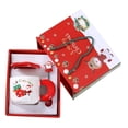 thumbnail image 4 of Lipstore Christmas Mug Set Water Container Milk Mug Tea Cup Cute with Lid Spoon Xmas Gift Red Socks, 4 of 8