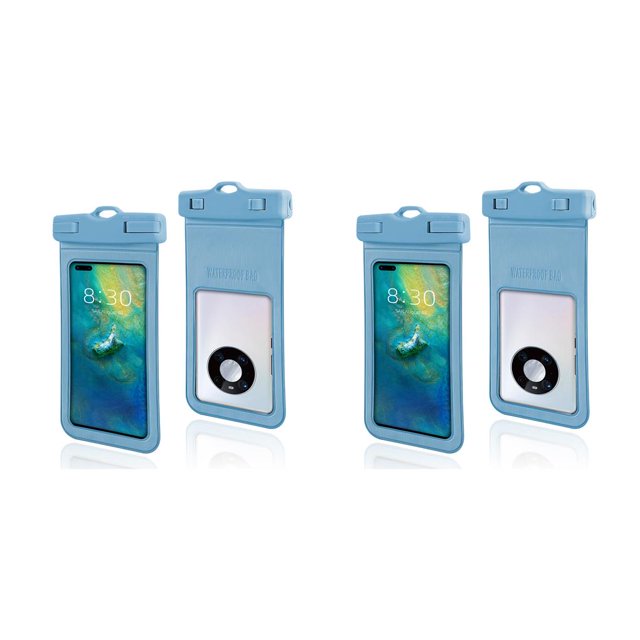 Transemion Waterproof Phone Pouch Diving Dry Bag Universal Cellphone Document Case Gray Blue 2Set