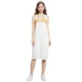thumbnail image 1 of Junior Womens Distressed Denim Adjustable Strap Overall Dress, Off-white, Large, 1 of 5