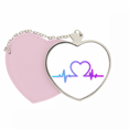 thumbnail image 1 of Heartbeat Line Gradually Changing Emotions Mirror Travel Purse Makeup Heart Pink, 1 of 4