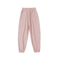 thumbnail image 1 of Yuyuzo Girls Cargo Pants Drawstring Elastic Waist Joggers Kids Wide Leg Sweatpants with Pockets, 1 of 3