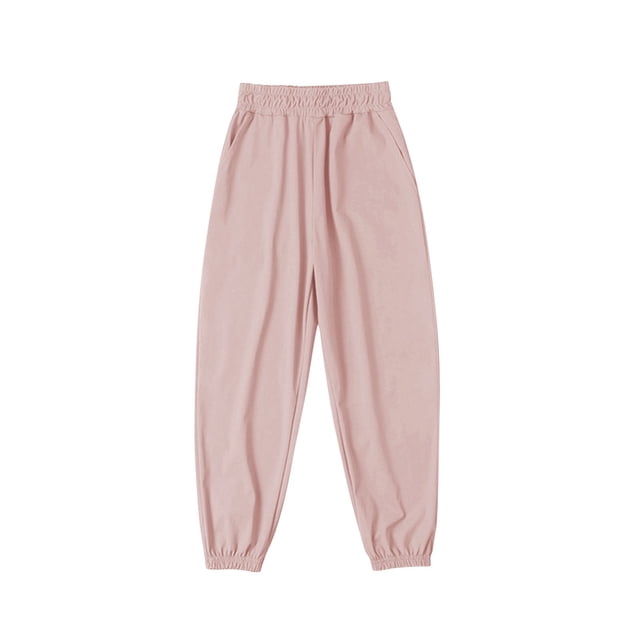 Yuyuzo Girls Cargo Pants Drawstring Elastic Waist Joggers Kids Wide Leg Sweatpants with Pockets