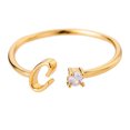thumbnail image 1 of Riforla Gold Personalized Rhinestone 26 Initial Ring Jewelry Personalized Initial Letter Open Ring with Diamond Rhinestone Ring for Women Womens Jewelry C, 1 of 3