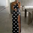 thumbnail image 1 of Lenago Blouses Grande Taille pour Femmes Habillées Décontractées Mode Féminine Décontractée Été Sans Manches Imprimé Robe Fendue à une Épaule Robes de Plage d'Été en Liquidation, 1 of 5