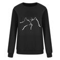 thumbnail image 4 of Chandails à Capuchon Mode pour Femmes 2023 et Hiver Décontracté Ample Imprimé Chat Manches Longues Col Rond Chandail Rabais de 50 % Liquidation Costumes d'Halloween/Noël, 4 of 4