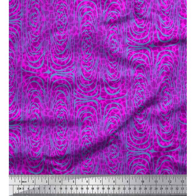 Soimoi Pink Moss Georgette Fabric Leopard & Wild Animal Skin Printed Craft Fabric by The Yard 42 Inch Wide