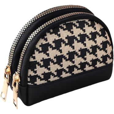 Zipper coin purse, women's mini coin purse wallet, leather zipper portable coin purse, mini coin purse, coin purse, black
