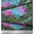 thumbnail image 2 of Soimoi polyester Crepe Fabric Floral & Leaves Tropical Decor Fabric Printed Yard 42 Inch Wide, 2 of 3
