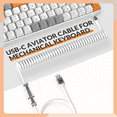 thumbnail image 2 of HAOAN T8 Clavier de Jeu 60 % 68 Touches Compact Mini Clavier Mécanique Filaire avec 18 Commutateurs Bleus Rétroéclairés RVB Chroma Câble de Clavier Bobiné USB-C pour PC Portable Mac XBOX - Bleu Blanc, 2 of 8
