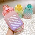 thumbnail image 2 of MesaSe 1.5L Creative Candy Jar Square Plastic Water Bottle With Straw Large Capacity Gradient Color Student Portable Outdoor Water Cups, 2 of 9