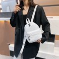 thumbnail image 3 of Sac à Dos Uni pour Femmes Style Preppy École Nylon Mini Sac à Dos (Blanc), 3 of 9