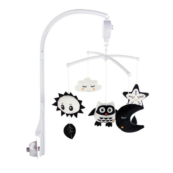 Siruishop Baby Mobile Bracket Music Box Montessori Mobile Hanger Bed Bell Toy for Crib Owl