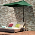 thumbnail image 2 of Outsunny 8ft Half Umbrella Outdoor Balcony Parasol w/ 5 Ribs Green, 2 of 10