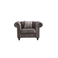 thumbnail image 3 of ACME Aurelia Chaise avec 1 Oreiller en Lin Gris, 3 of 4