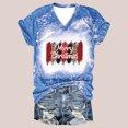 thumbnail image 1 of Meichang Hauts à Manches 3/4 pour Femmes Classiques de Noël Verre de Vin T-Shirts Graphiques Coupe Ample Col Rond Hauts Décontractés Cadeaux pour Femmes pour Noël, 1 of 4