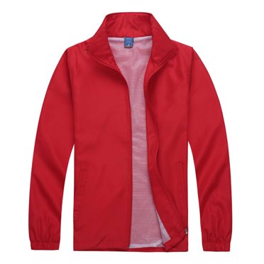Ohufall Men's Sports Jacket High Neck Solid Fall Zipper Athletic Jacket Coats with Pockets Casual Plus Size Long Sleeve Active Wear Workout Mens Jackets